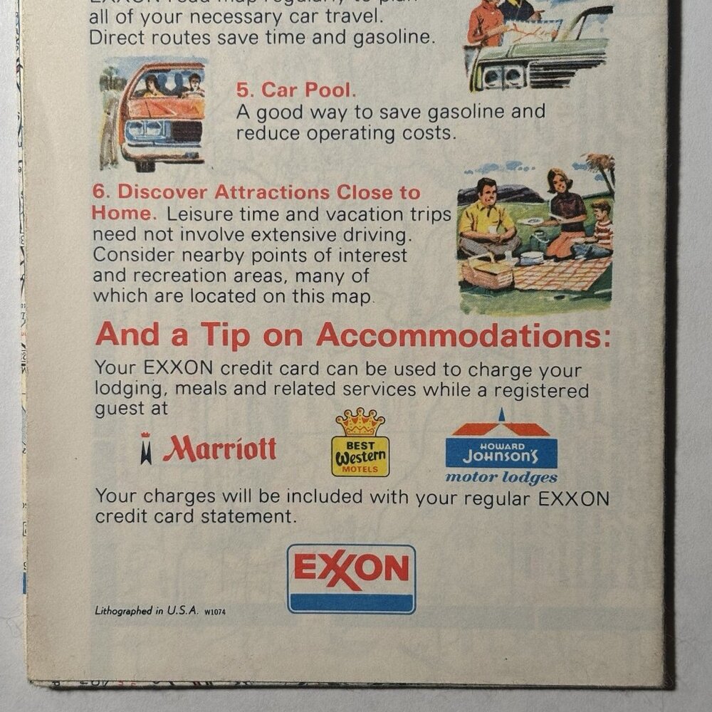 Vintage Exxon Oil Gas Delaware Maryland Virginia WVA US Travel Road Map 1975 - Picture 6 of 16
